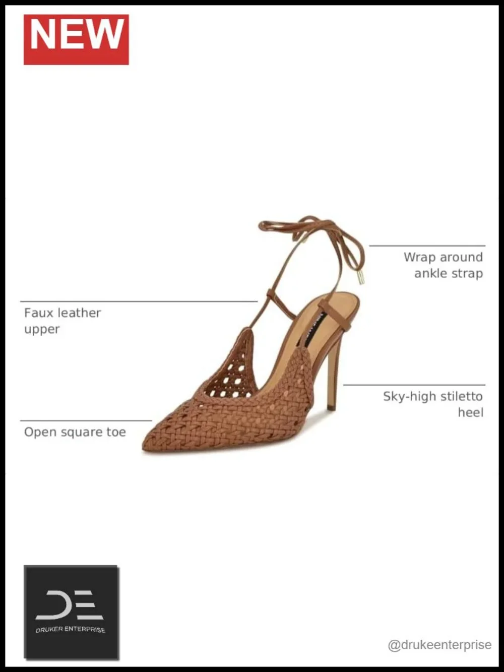 Faux Leather Stiletto Heel Open Toe Pumps